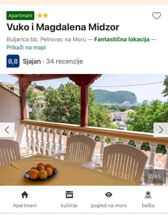 Vuko I Magdalena Midzor Lejlighed Petrovac Eksteriør billede